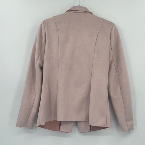 ANTHROPOLOGIE MONARC CHARLI FAUX SUEDE BLAZER JACKET COAT BLUSH PINK - Picture 7 of 9